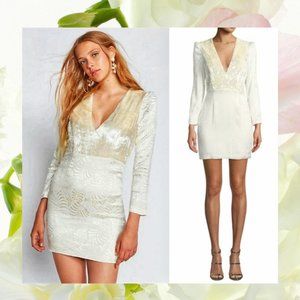 $250 NWT FREE PEOPLE Ivory V-neck Boho Mini Dress